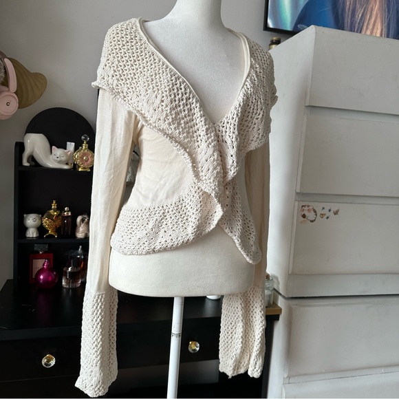 Y2k mesh flare sleeves top - Picture 4 of 9